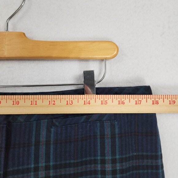 J Jill Pants Womens 16 Blue Tartan Plaid Premium Bi Stretch Straight Leg Classic - Picture 4 of 12